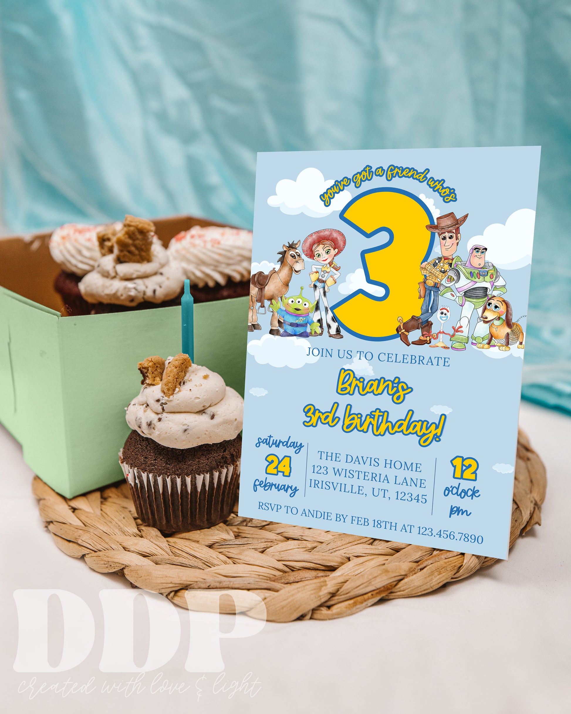 Toy Story THIRD Birthday Invitation | You've Got a Friend Who's THREE Toy Story Invitation | Toy Story Inspired Birthday