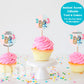 Aussie Dog Cupcake Toppers | Blue Heeler Theme Girls Birthday Party Supplies | Sibling Dog Theme Birthday | Joint Dog Party | A03