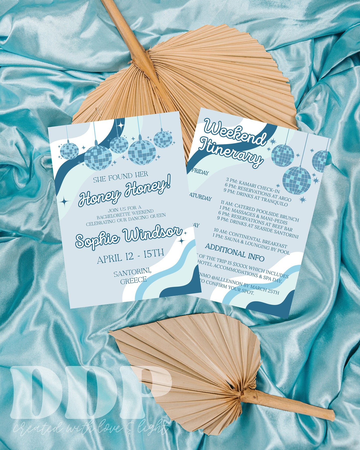 Mamma Mia Bachelorette Invitation & Itinerary | Editable 70s Bachelorette Invite | Dancing Queen Theme | Bride's Last Disco