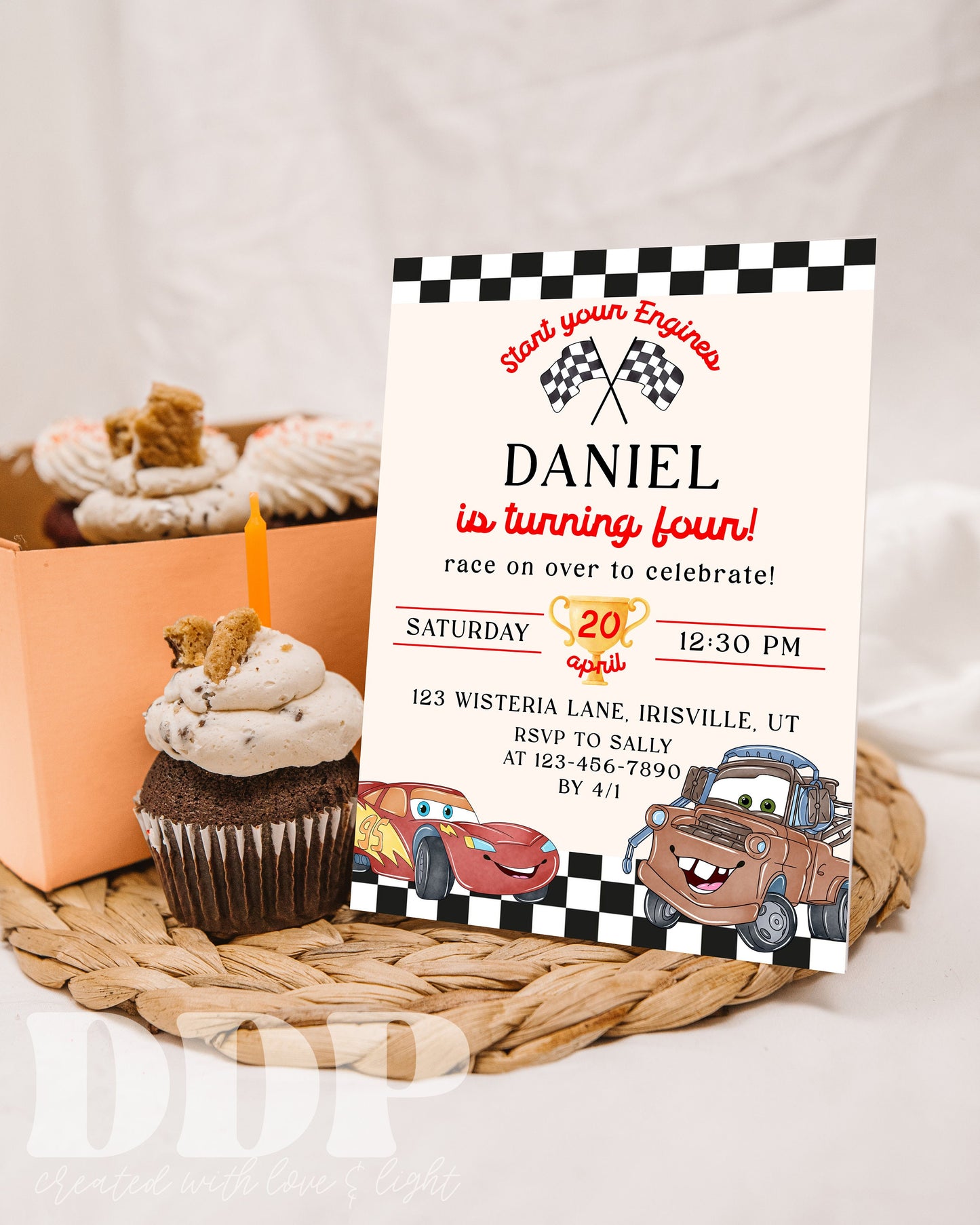 ANY AGE Cars Birthday Party Invitation | Cars Lightning Birthday Invite | McQueen Birthday Party Invitation | Boy Race Car Birthday Invite