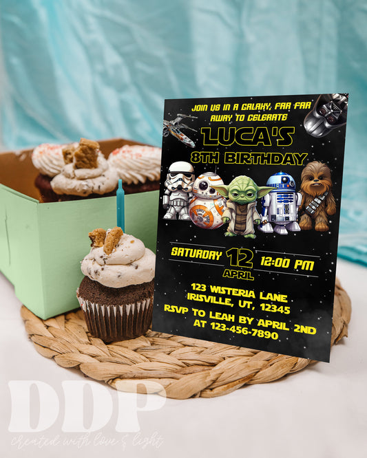 ANY AGE Star Wars Birthday Invitation | Starwars Boy Birthday Invite | Editable Jedi Storm Trooper Birthday Party Invitation