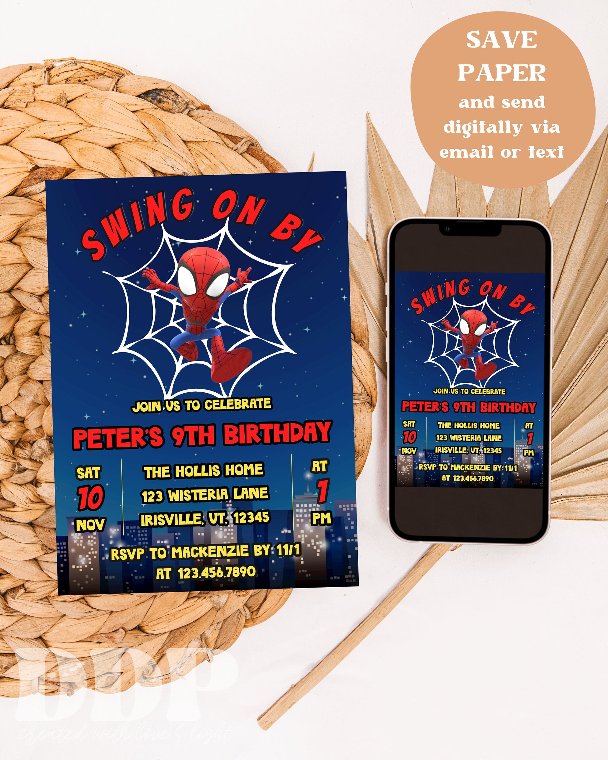 ANY AGE Spider Man Birthday Invitation Template | Spidey Birthday Party Invite | Spiderman Amazing Friends Boy Kids Birthday Invitation