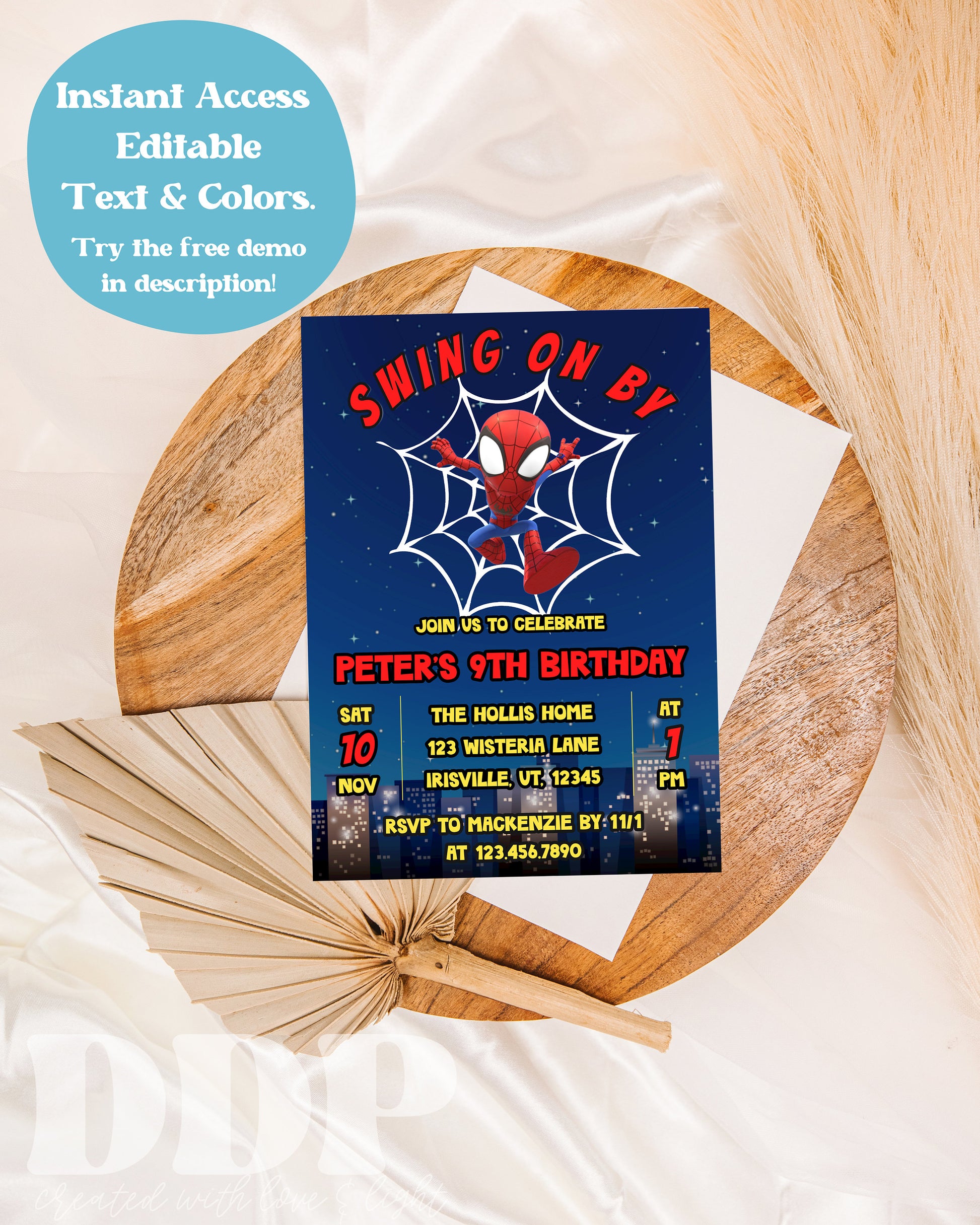 ANY AGE Spider Man Birthday Invitation Template | Spidey Birthday Party Invite | Spiderman Amazing Friends Boy Kids Birthday Invitation