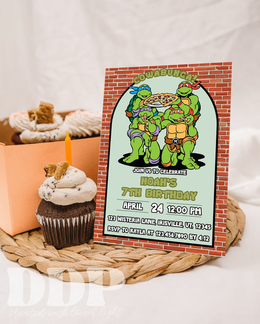 ANY AGE Ninja Turtles Birthday Invitation | Turtle Ninja Boy Birthday Invite | Editable TMNT Birthday Party Invitation