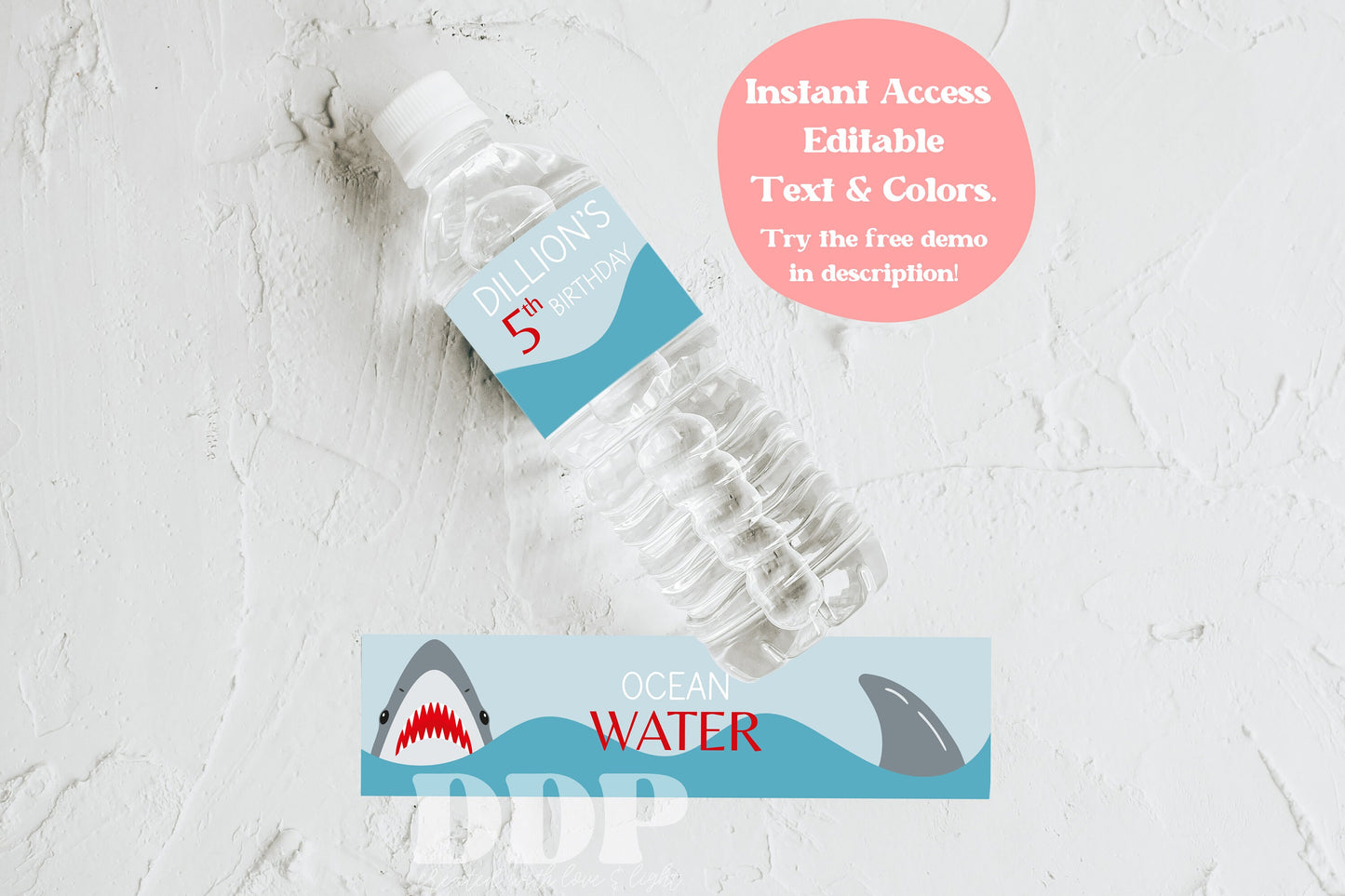 Jawsome Shark Water Bottle Label | Shark Birthday Water Bottle Label | Jaws Shark Birthday Supplies | A06