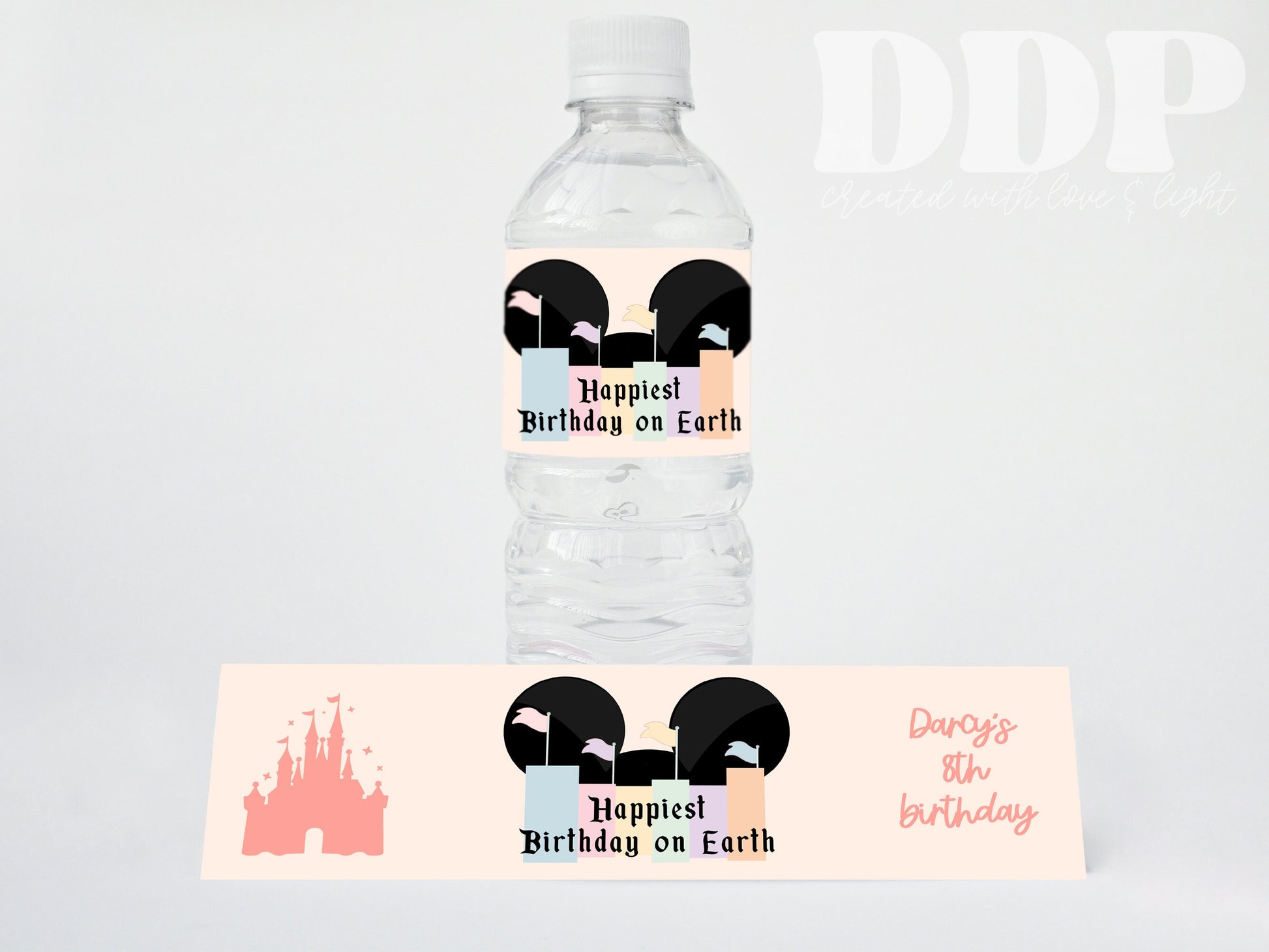 Disneyland Water Bottle Label | Vintage Disney Park Birthday Bottle Label | Disney Birthday Party Decor | A04