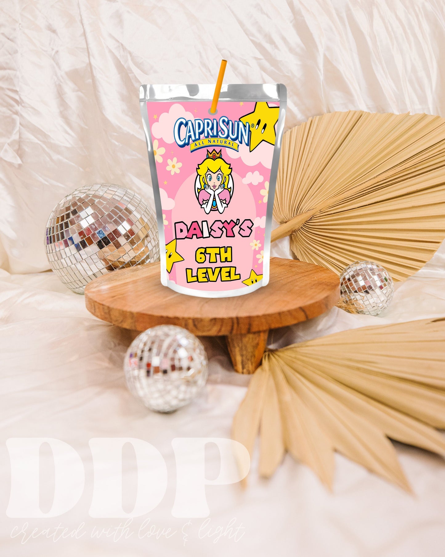 Princess Peach Juice Pouch Label | Princess Peach Party Decor | Super Mario Party Supplies | Capri Sun Koolaid Jammers Label | A08