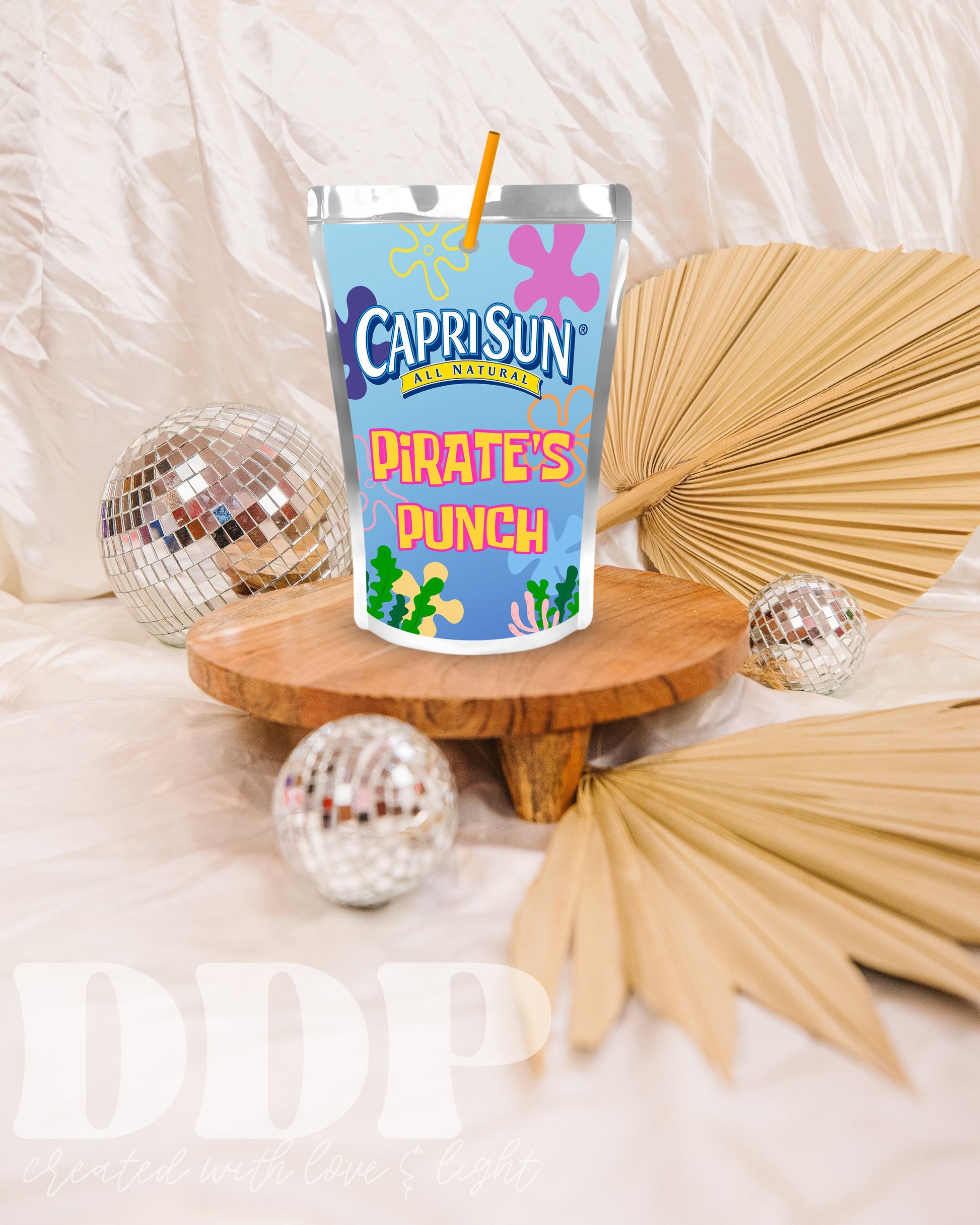 Spongebob Juice Pouch Label | Printable Colorful Spongebob Party Decor | Editable Under the Sea Label | Capri Sun Koolaid Jammers Label A07