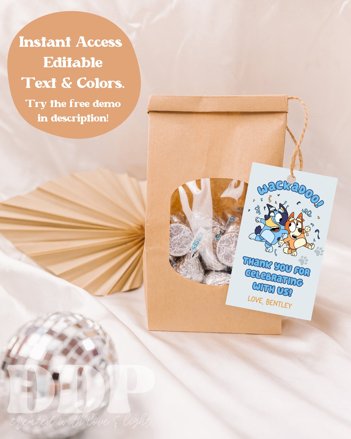 Australian Dog Themed Birthday Gift Tag | Blue Boys Dog Inspired Birthday Gift Label | Blue Heeler Birthday Favor Tag | A02